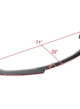 Spec-D Glossy Black | Red Trim Polypropylene Front Bumper Lip Splitter Kit Honda Civic 2016-2018                                     - LPF-CV16GB-RD-PQ - Image 2