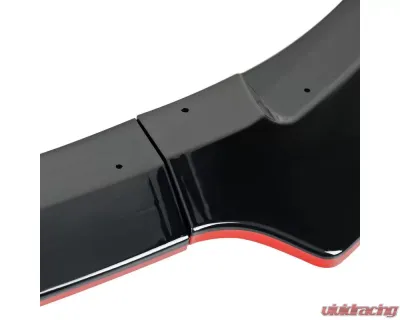 Spec-D Glossy Black | Red Trim Polypropylene Front Bumper Lip Splitter Kit Honda Civic 2016-2018 - LPF-CV16GB-RD-PQ