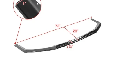 Spec-D Glossy Black 3PC Front Bumper Lip Kit Honda Civic 2017-2021                                     - LPF-CV175GB-PQ - Image 2