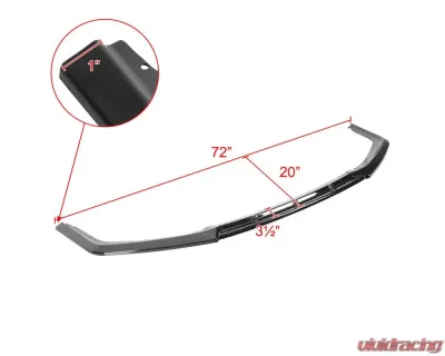 Spec-D Glossy Black 3PC Front Bumper Lip Kit Honda Civic 2017-2021 - LPF-CV175GB-PQ