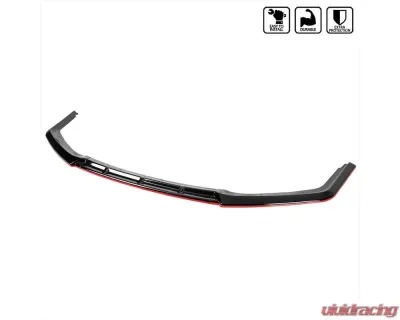 Spec-D Glossy Black | Red Trim Polypropylene Front Bumper Lip Kit Honda Civic 2017-2021 - LPF-CV175GB-RD-PQ