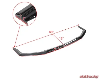 Spec-D Glossy Black | Red Trim Polypropylene Front Bumper Lip Kit Honda Civic 2017-2021 - LPF-CV175GB-RD-PQ