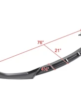 Spec-D Matte Black Polypropylene Front Bumper Lip Kit Honda Civic 2019-2021                                     - LPF-CV19BK-AK - Image 2