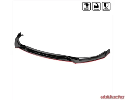 Spec-D Glossy Black | Red Trim Polypropylene Front Bumper Lip Kit Honda Civic 2019-2021 - LPF-CV19GB-RD-PQ