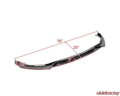 Spec-D Glossy Black | Red Trim Polypropylene Front Bumper Lip Kit Honda Civic 2019-2021 - LPF-CV19GB-RD-PQ