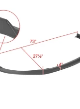 Spec-D Matte Black Polypropylene Front Bumper Lip Splitter Kit Lexus ES350 2013-2015                                     - LPF-ES30013BK-PQ - Image 2