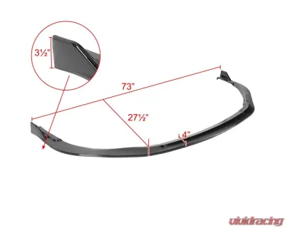 Spec-D Glossy Black Polypropylene Front Bumper Lip Splitter Kit Lexus ES350 2013-2015 - LPF-ES30013GB-PQ