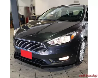 Spec-D Glossy Black Polypropylene Front Bumper Lip Kit Ford Focus 2015-2018 - LPF-FOC15GB-AK