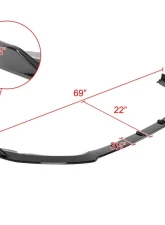 Spec-D Glossy Black Polypropylene Front Bumper Lip Splitter Kit Ford Fusion 2019-2020                                     - LPF-FUS19GB-PQ - Image 2