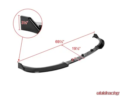 Spec-D Glossy Black Polypropylene Front Bumper Lip Splitter Kit BMW G20 | G21 3-Series 2019-2021 - LPF-G2019AGB-PQ