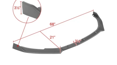 Spec-D Matte Black 3PC Front Bumper Lip Splitter Kit Volkswagen Golf | GTI 2010-2013                                     - LPF-GLF10BK-PQ - Image 2