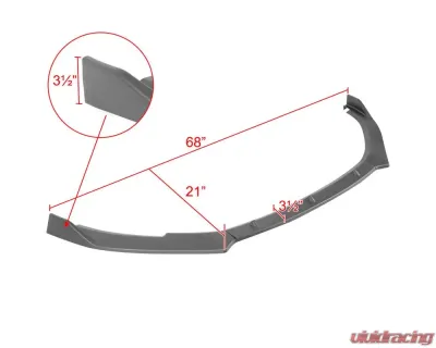 Spec-D Matte Black Polypropylene Front Bumper Lip Splitter Kit Volkswagen Golf | GTI MK6 2010-2013 - LPF-GLF10BK-PQ