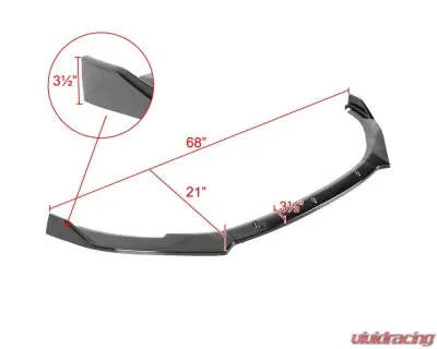 Spec-D Glossy Black Polypropylene Front Bumper Lip Splitter Kit Volkswagen Golf | GTI MK6 2010-2013 - LPF-GLF10GB-PQ