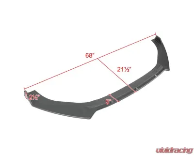 Spec-D Matte Black Polypropylene Front Bumper Lip Kit Volkswagen Golf MK7 | GTI MK7 | Golf-R 2014-2020 - LPF-GLF14BKV2-AK