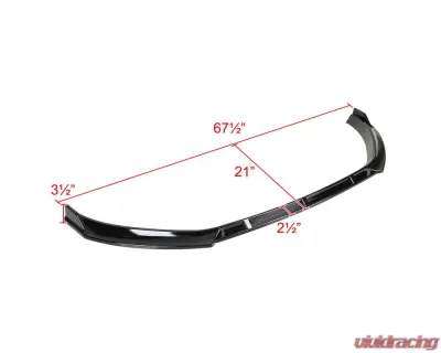 Spec-D Glossy Black Polypropylene Front Bumper Lip Kit Volkswagen Golf MK7 2014-2017 - LPF-GLF14GB-AK