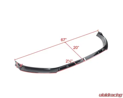 Spec-D Glossy Black | Red Trim Polypropylene Front Bumper Lip Splitter Kit Volkswagen Golf MK7 2014-2017 - LPF-GLF14GB-RD-PQ