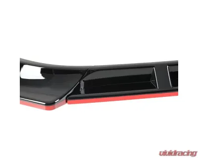 Spec-D Glossy Black | Red Trim Polypropylene Front Bumper Lip Splitter Kit Volkswagen Golf MK7 2014-2017 - LPF-GLF14GB-RD-PQ