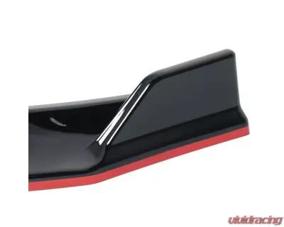 Spec-D Glossy Black | Red Trim Polypropylene Front Bumper Lip Splitter Kit Volkswagen Golf MK7 2014-2017 - LPF-GLF14GB-RD-PQ