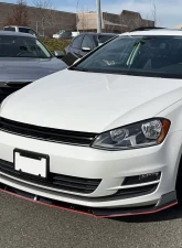 Spec-D Glossy Black | Red Trim Polypropylene Front Bumper Lip Splitter Kit Volkswagen Golf MK7 2014-2017                                     - LPF-GLF14GB-RD-PQ - Image 10