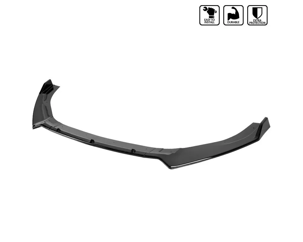 Spec-D Glossy Black Polypropylene Front Bumper Lip Kit Volkswagen Golf MK7 | GTI MK7 | Golf-R 2014-2020 - LPF-GLF14GBV2-AK
