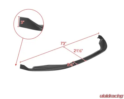 Spec-D Matte Black Polypropylene Front Bumper Lip Splitter Kit Lexus GS350 | GS450h 2013-2015 - LPF-GS35013FBK-PQ