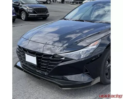 Spec-D Glossy Black Polypropylene Front Bumper Lip Splitter Kit Hyundai Elantra 2021-2022 - LPF-HTRA21GB-PQ