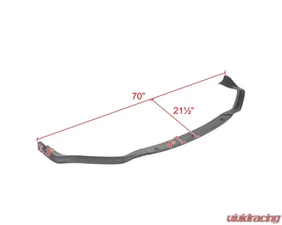 Spec-D Matte Black Polypropylene Front Bumper Lip Splitter Kit Lexus IS250 F-Sport 2014-2016 - LPF-IS25014BK-PQ