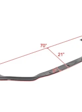 Spec-D Glossy Black | Red Trim Polypropylene Front Bumper Lip Splitter Kit Lexus IS250 F-Sport 2014-2016                                     - LPF-IS25014GB-RD-PQ - Image 2