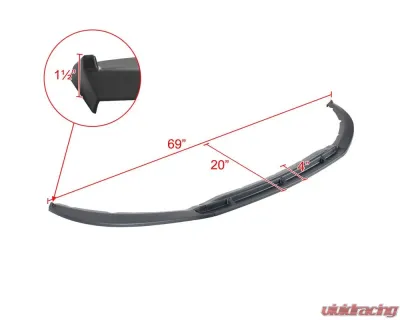 Spec-D Matte Black Polypropylene Front Bumper Lip Splitter Kit Ford Mustang 2013-2014 - LPF-MST13BK-PQ