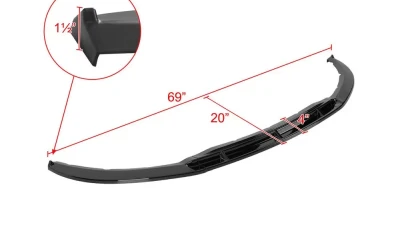 Spec-D Glossy Black 3PC Front Bumper Lip Splitter Kit Ford Mustang 2013-2014                                     - LPF-MST13GB-PQ - Image 2