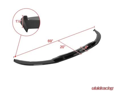 Spec-D Glossy Black Polypropylene Front Bumper Lip Splitter Kit Ford Mustang 2013-2014 - LPF-MST13GB-PQ