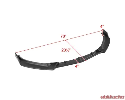 Spec-D Matte Black Polypropylene Front Bumper Lip Kit Mazda 3 2014-2018 - LPF-MZ314BK-AK
