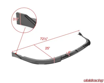 Spec-D Glossy Black Polypropylene Front Bumper Lip Splitter Kit Kia Optima 2016-2018 - LPF-OPM16SXGB-PQ