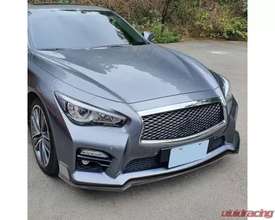 Spec-D Glossy Black Polypropylene Front Bumper Lip Kit Infiniti Q50 Sport 2018-2020 - LPF-Q5018GB-AK