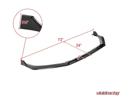 Spec-D Glossy Black Polypropylene Front Bumper Lip Splitter Kit Hyundai Sonata 2018-2019 - LPF-SON18GB-PQ