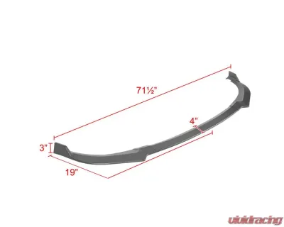 Spec-D Matte Black Polypropylene Front Bumper Lip Splitter Kit Kia Stinger 2018-2021 - LPF-STG18BK-PQ