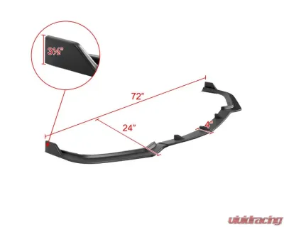 Spec-D Matte Black Polypropylene Front Bumper Lip Splitter Kit Acura TLX  2018-2021 - LPF-TLX18BK-PQ