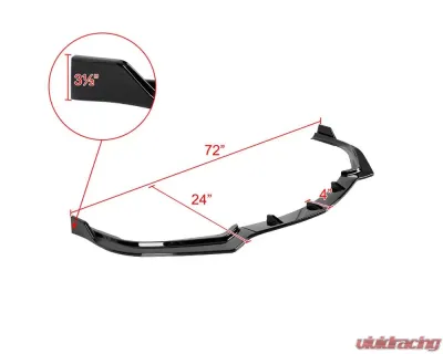 Spec-D Glossy Black Polypropylene Front Bumper Lip Splitter Kit Acura TLX  2018-2021 - LPF-TLX18GB-PQ