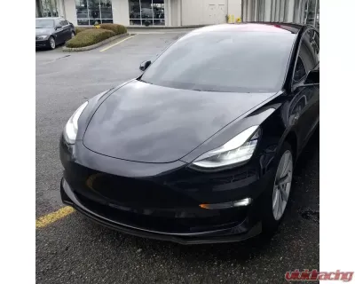 Spec-D Matte Black Polypropylene Front Bumper Lip Kit Tesla Model 3 2017-2020 - LPF-TSLA317BK-AK