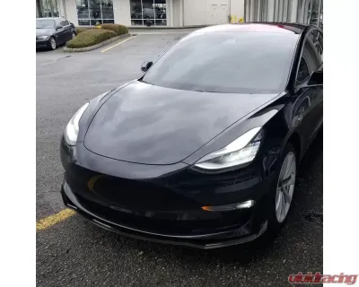 Spec-D Glossy Black Polypropylene Front Bumper Lip Kit Tesla Model 3 2017-2020 - LPF-TSLA317GB-AK