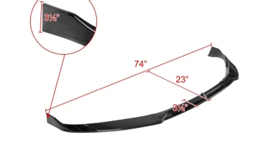 Spec-D Glossy Black 3PC Front Bumper Lip Splitter Kit Tesla Model S 2016-2020                                     - LPF-TSLAS17GB-PQ - Image 2