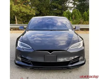 Spec-D Glossy Black Polypropylene Front Bumper Lip Splitter Kit Tesla Model S 2016-2020 - LPF-TSLAS17GB-PQ