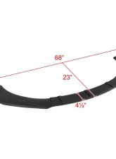 Spec-D Universal Matte Black Polypropylene Front Bumper Lip Kit                                     - LPF-U005BK-AK - Image 2