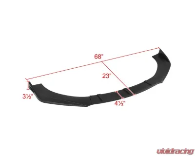 Spec-D Universal Matte Black Polypropylene Front Bumper Lip Kit - LPF-U005BK-AK