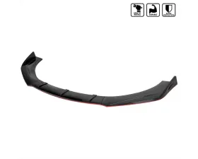Spec-D Universal Glossy Black | Red Trim Polypropylene Front Bumper Lip Kit