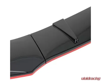 Spec-D Universal Glossy Black | Red Trim Polypropylene Front Bumper Lip Kit - LPF-U005GB-RD-PQ