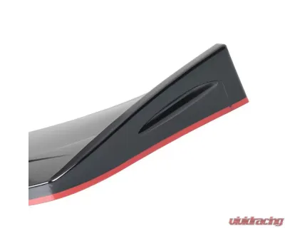 Spec-D Universal Glossy Black | Red Trim Polypropylene Front Bumper Lip Kit - LPF-U005GB-RD-PQ