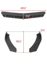Spec-D Universal Matte Black Polypropylene 3pc Front Bumper Lip Set                                     - LPF-U208BK-AK - Image 2