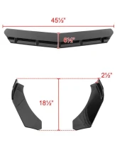 Spec-D Universal Glossy Black Polypropylene 3pc Front Bumper Lip Set                                     - LPF-U208GB-AK - Image 2