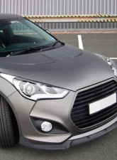 Spec-D Matte Black Polypropylene Front Bumper Lip Splitter Kit Hyundai Veloster Turbo 2013-2017                                     - LPF-VEL13TBK-PQ - Image 10